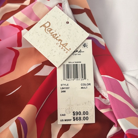 Raisins Curve Trendy Plus Size Sella Ruffled Tankini Top NWT - Picture 4 of 4